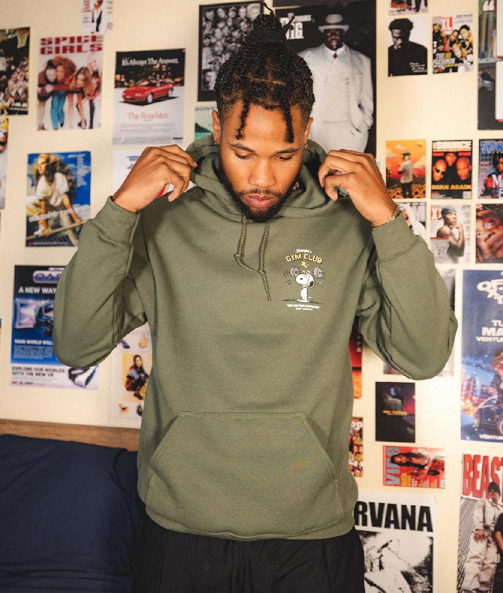 Riot Society Peanuts Snoopy's Gym Club Mens Hoodie