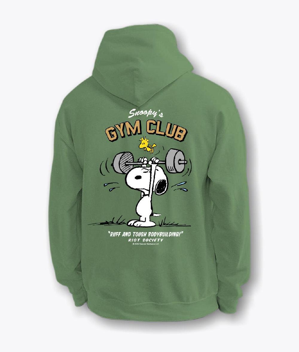riot society Peanuts Snoopy's Gym Club Mens Hoodie