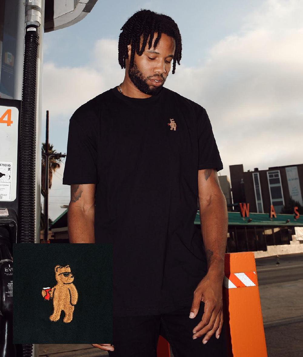 riot society Riot Bear Embroidered Mens T-Shirt