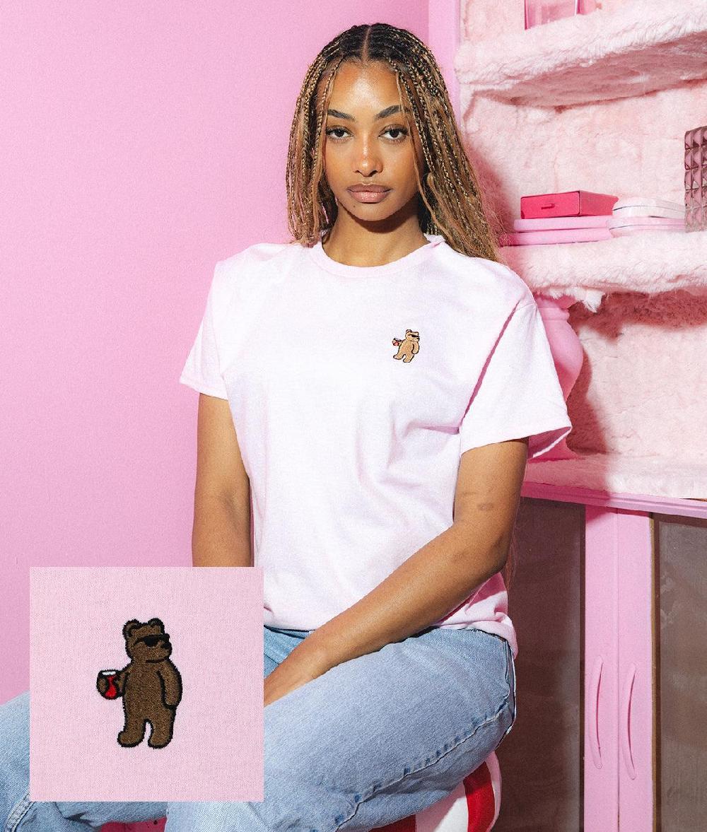 riot society Riot Bear Embroidered Womens Tee