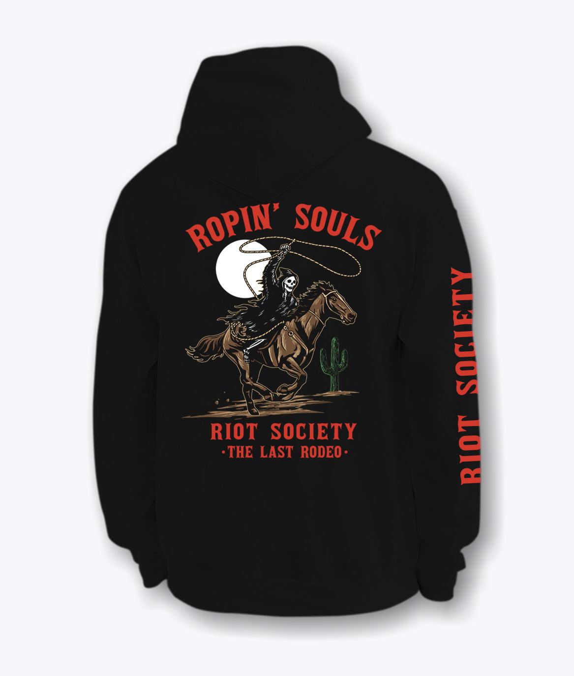 riot society Rodeo Reaper Ropin' Souls Mens Hoodie