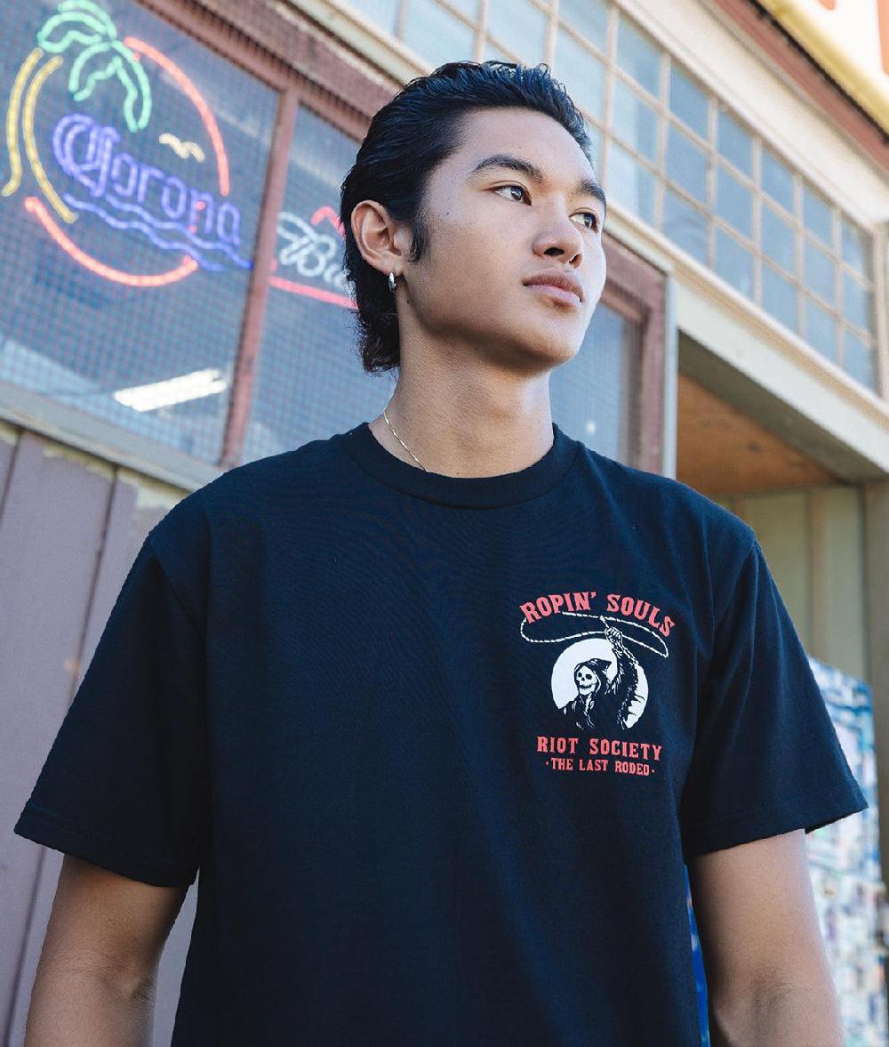 Riot Society Rodeo Reaper Ropin' Souls Mens T-Shirt