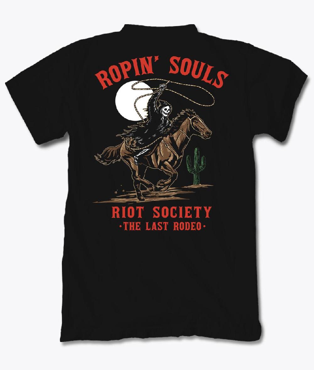 riot society Rodeo Reaper Ropin' Souls Mens T-Shirt