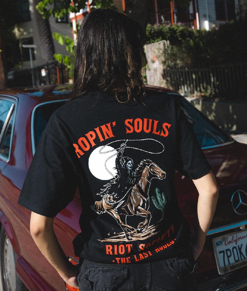 Riot Society Rodeo Reaper Ropin' Souls Womens Tee