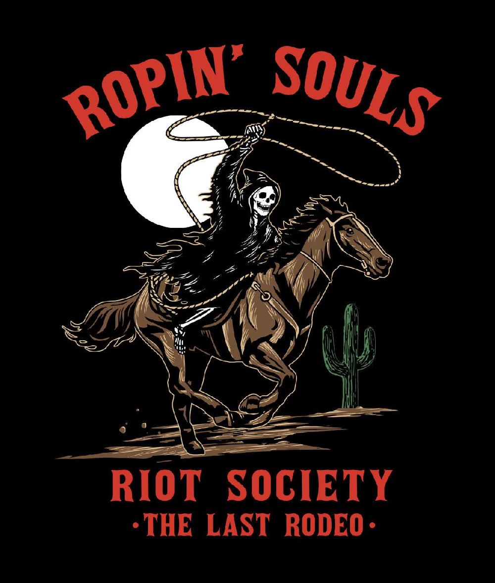 Riot Society Rodeo Reaper Ropin' Souls Womens Tee