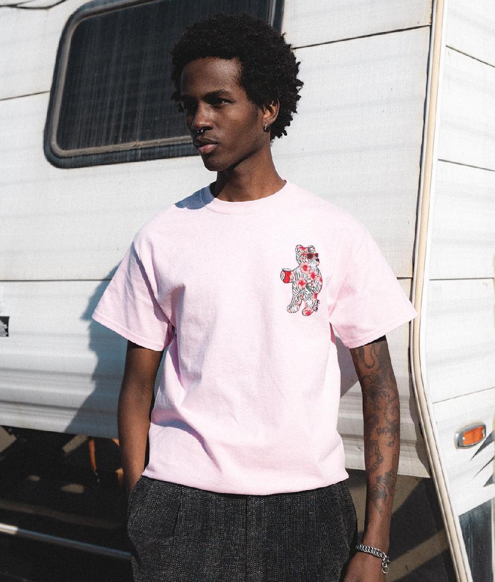 Riot Society Tropical Hibiscus Bear Mens T-Shirt