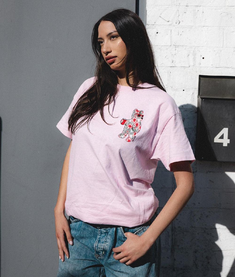 riot society Tropical Hibiscus Bear Womens Tee