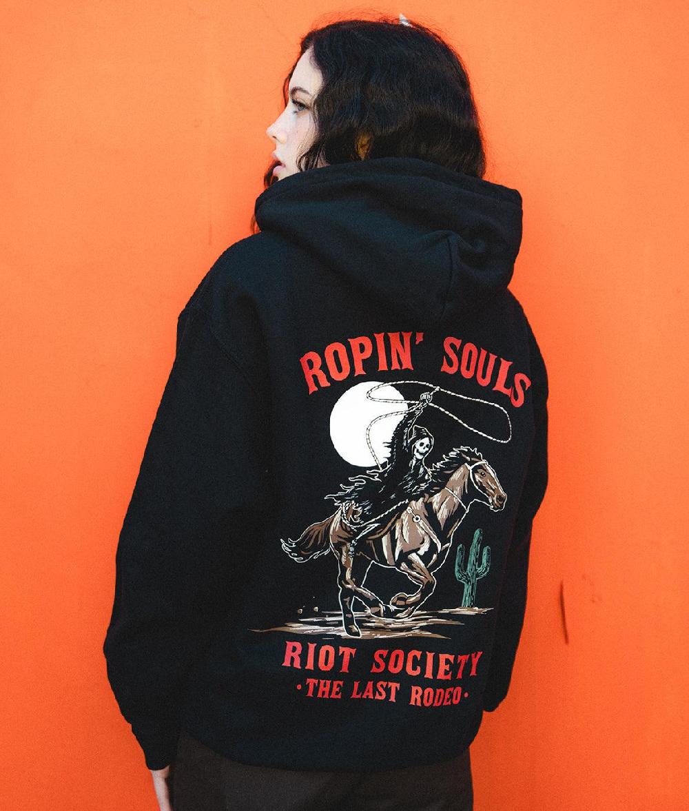 Riot Society Rodeo Reaper Ropin' Souls Womens Hoodie