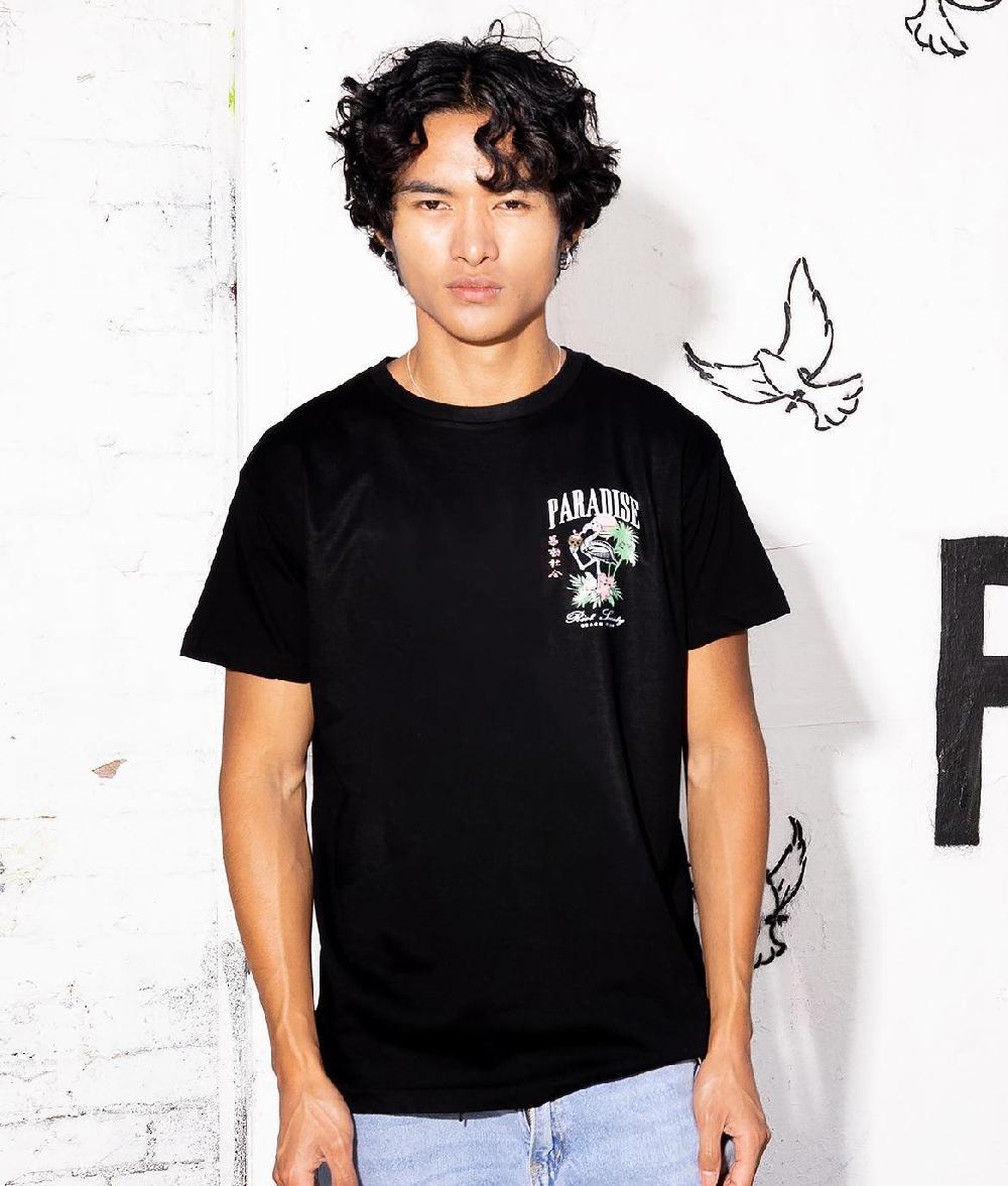 Riot Society Skeleton Flamingo Paradise Beach Club Mens T-Shirt