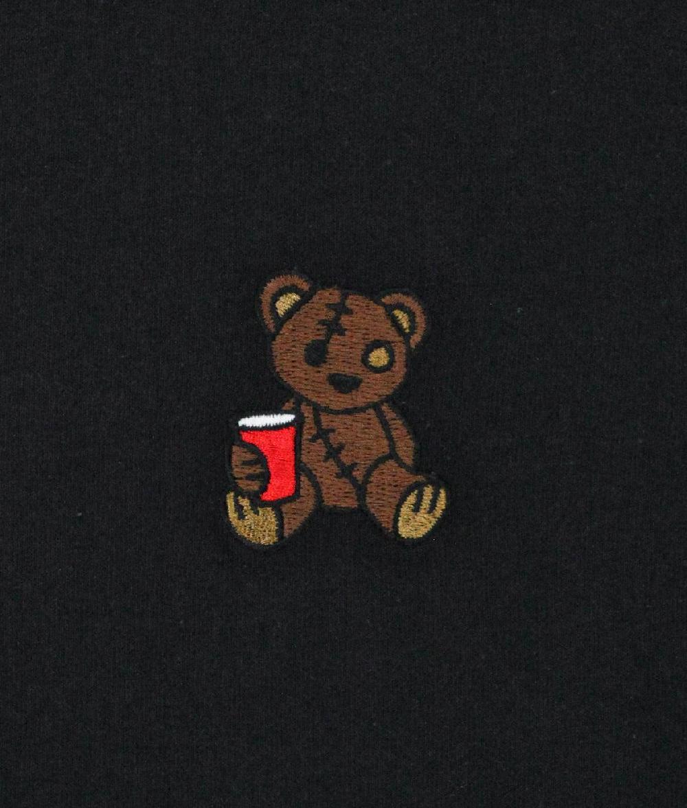 Riot Society Teddy Bear Red Cup Embroidered Mens T-Shirt