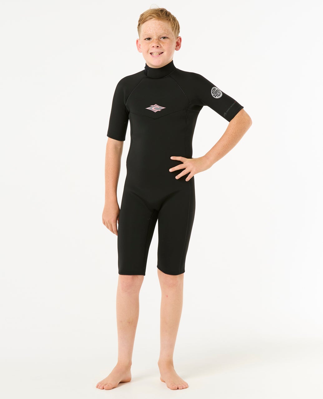 Rip Curl Boys Dawn Patrol Short Sleeve 2mm Back Zip Spring Suit Wetsuit
