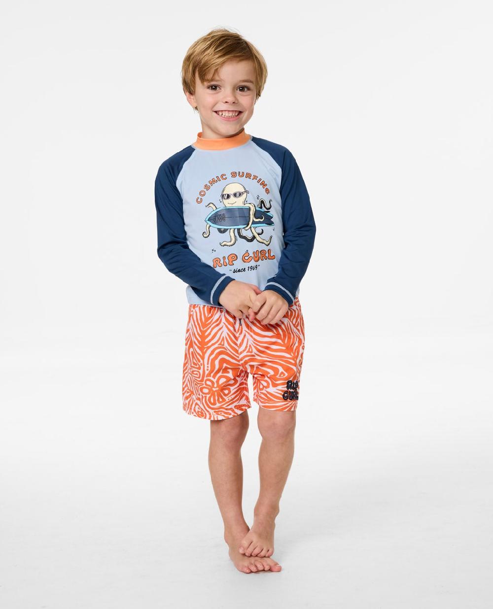 Rip Curl Cosmic Surfing UPF Long Sleeve Rash Vest - Kids