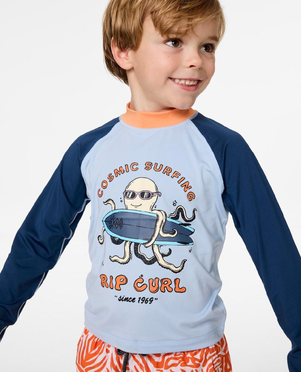 Rip Curl Cosmic Surfing UPF Long Sleeve Rash Vest - Kids