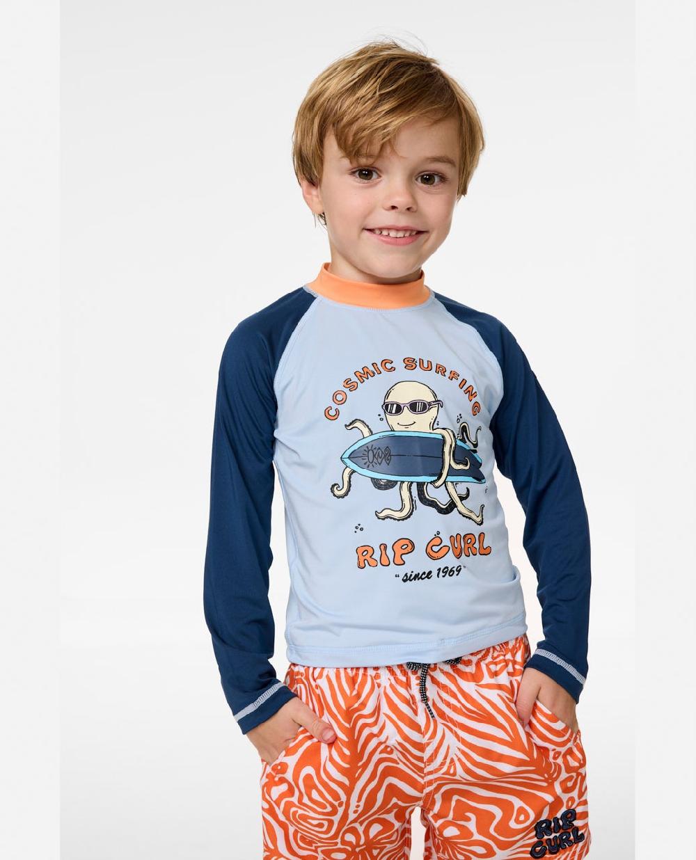 rip curl Cosmic Surfing UPF Long Sleeve Rash Vest - Kids