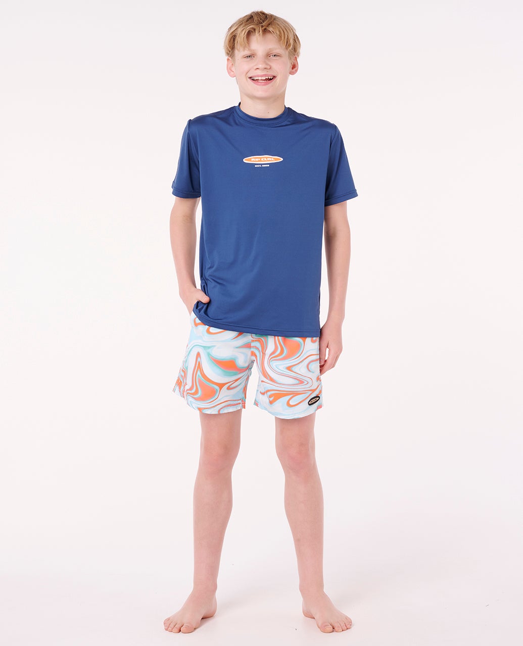 Rip Curl Island Paradiso UPF Short Sleeve Rash Vest - Kids