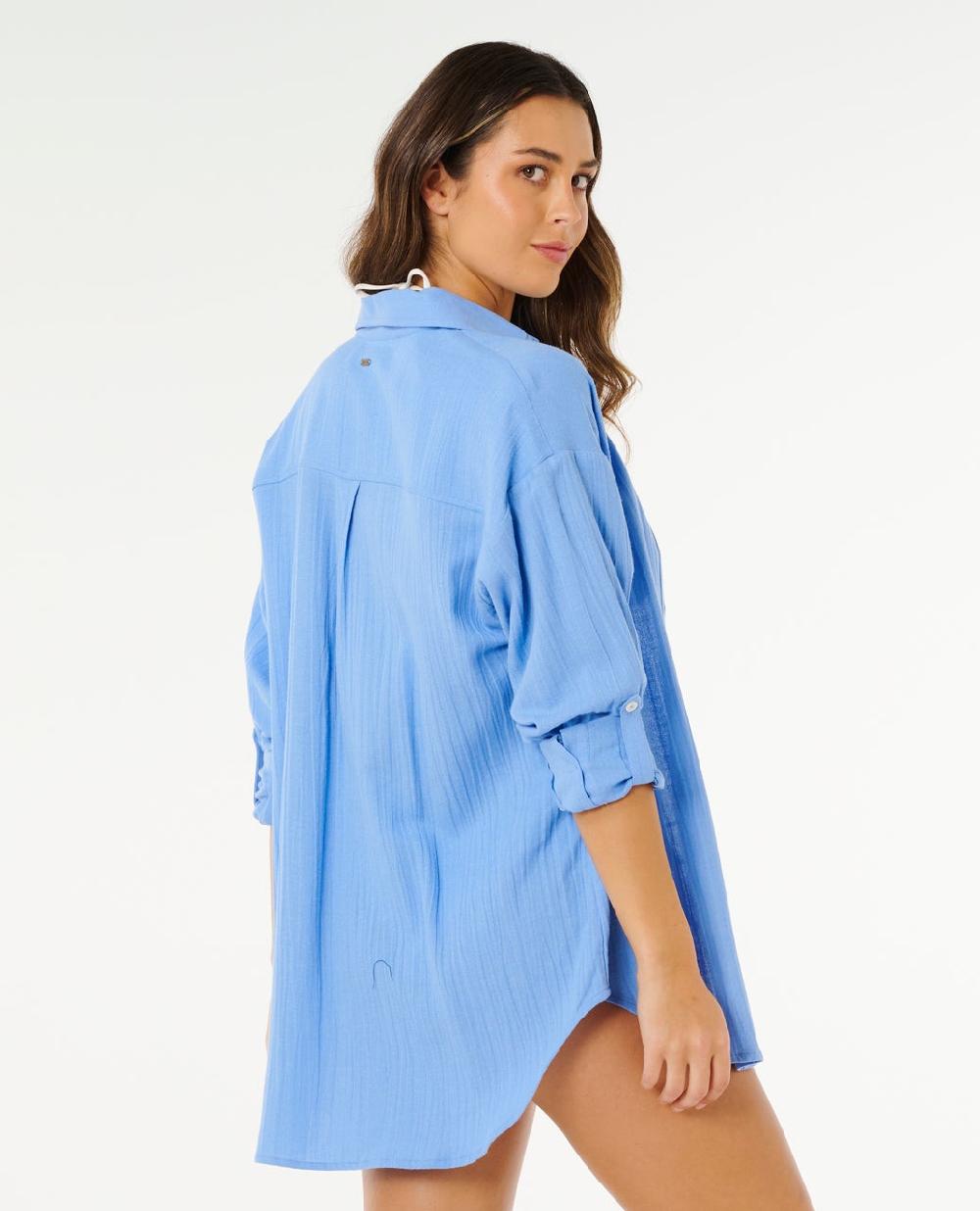 Rip Curl Premium Linen Long Sleeve Button Through Shirt