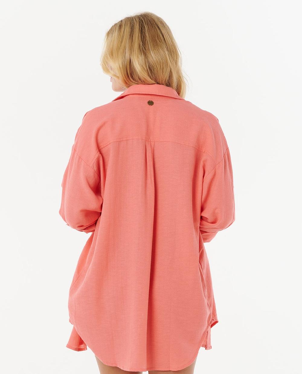 Rip Curl Premium Linen Long Sleeve Button Through Shirt