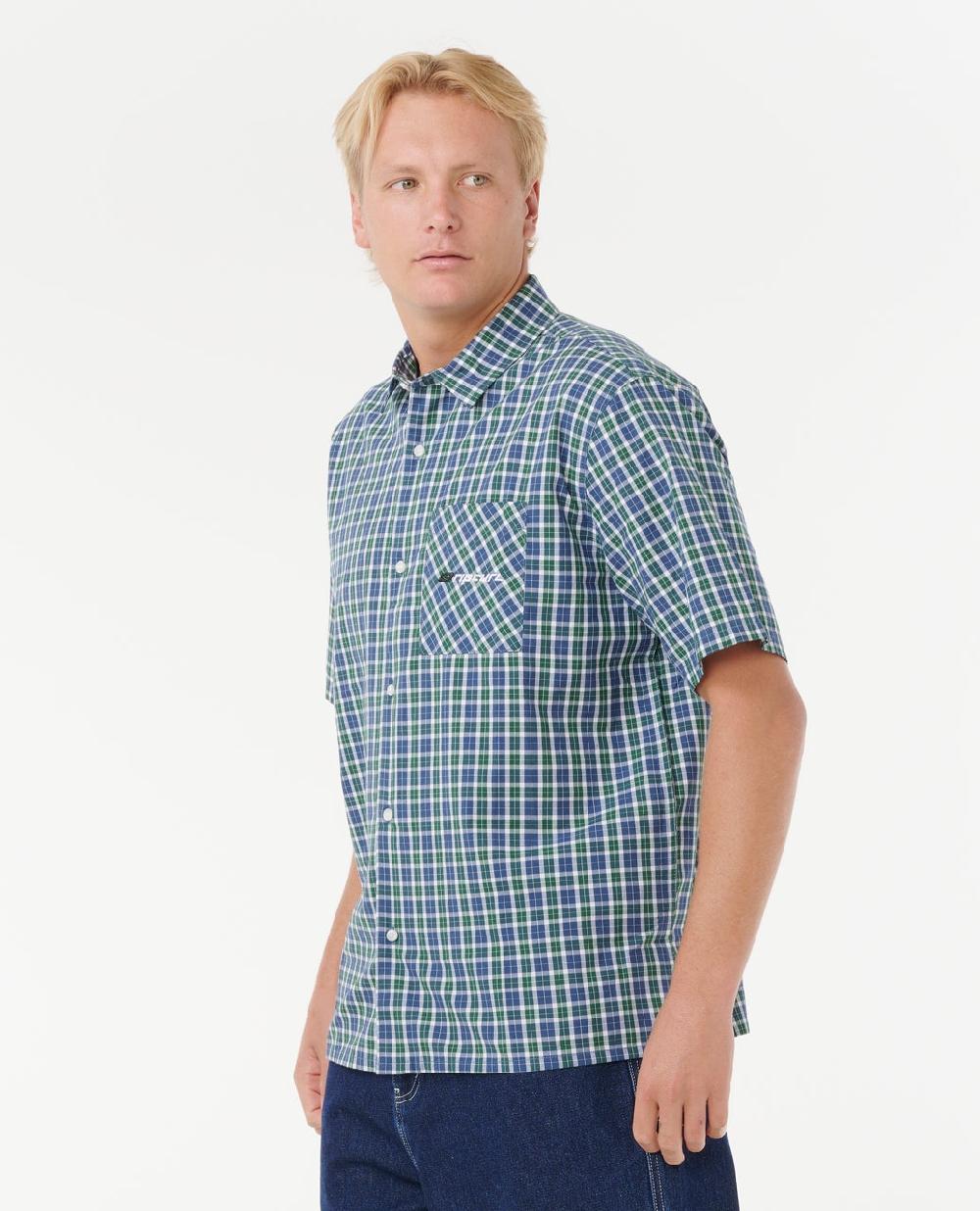 Rip Curl Archive Script Plaid Short Sleeve Shirt