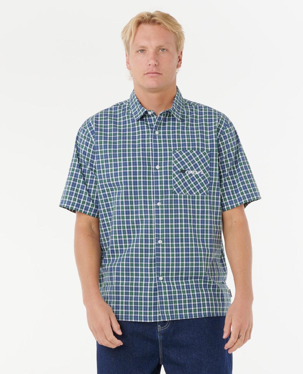 rip curl Archive Script Plaid Short Sleeve Shirt