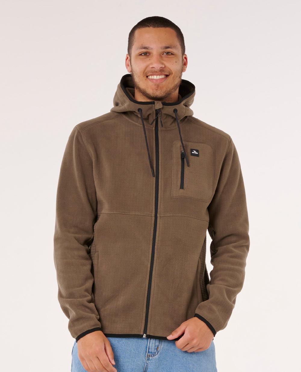 rip curl Departed Polar Fleece Zip Through Jacket