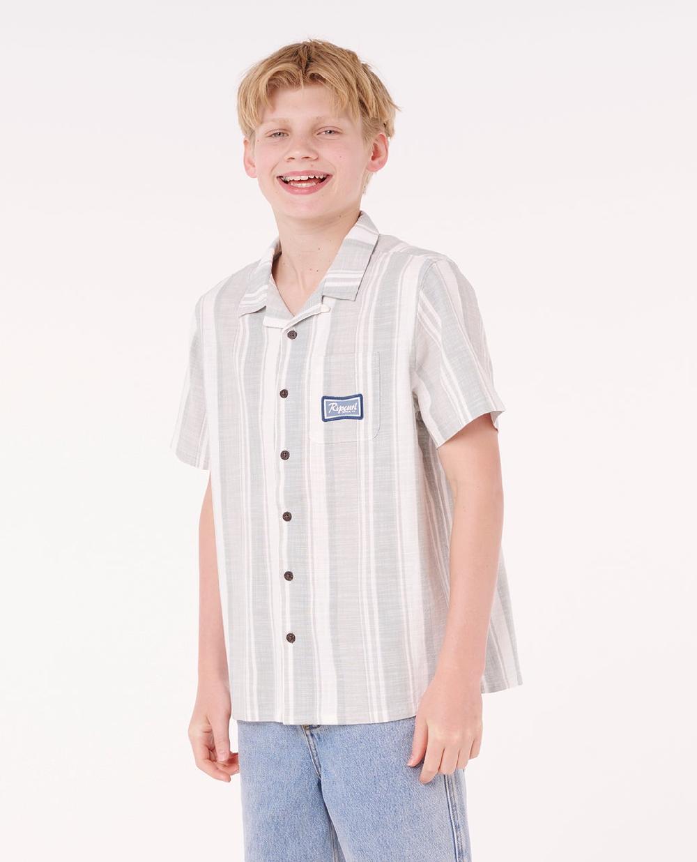 Rip Curl Mod Cali Stripe Short Sleeve Shirt - Kids