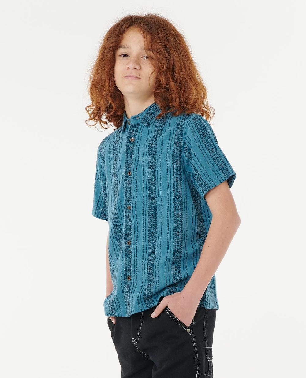 Rip Curl Raw Energy Stripe Short Sleeve Shirt - Kids
