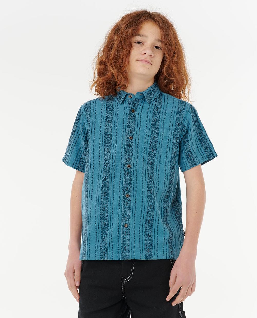 Rip Curl Raw Energy Stripe Short Sleeve Shirt - Kids