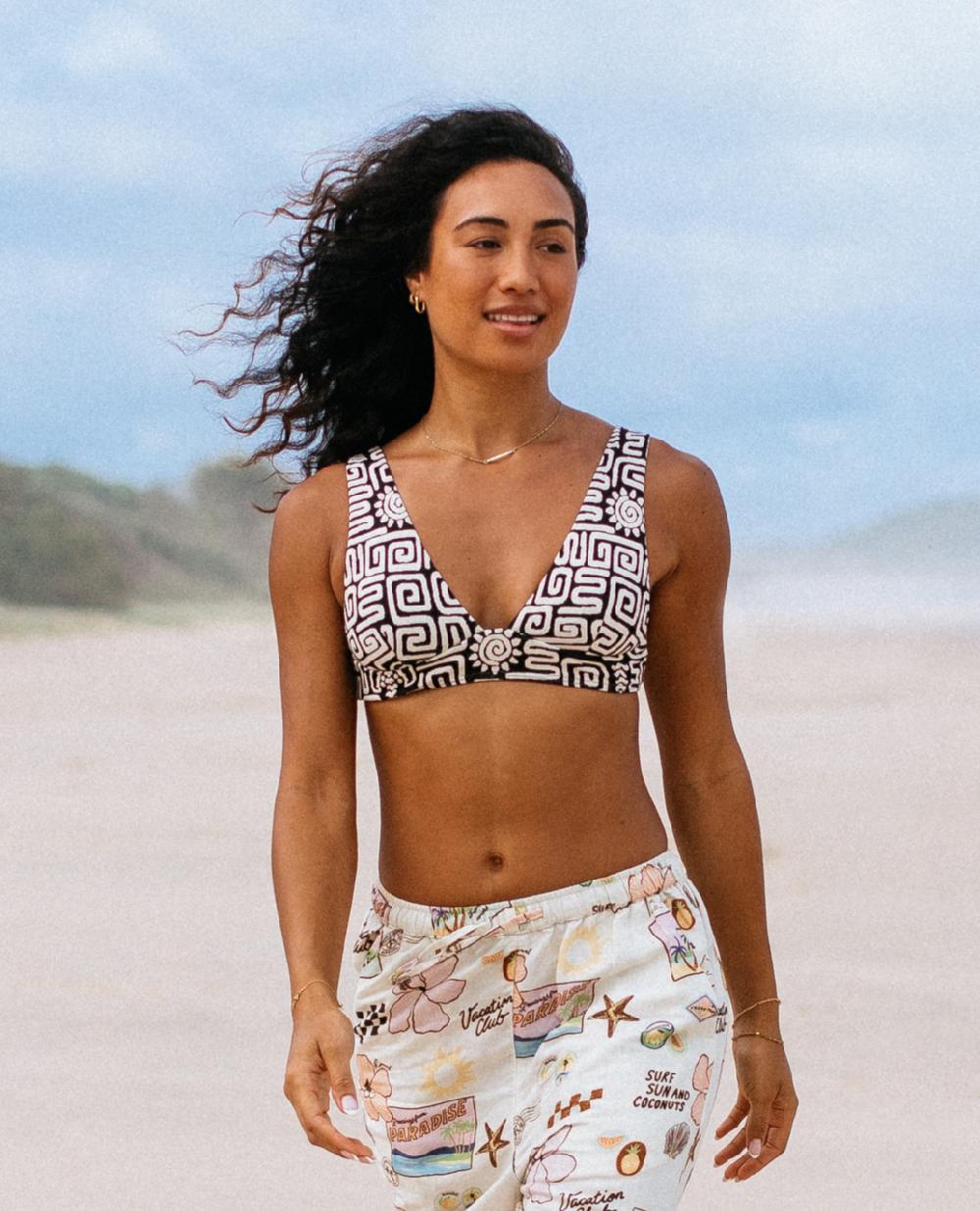 rip curl Sunset Jacquard Deep V Bikini Top