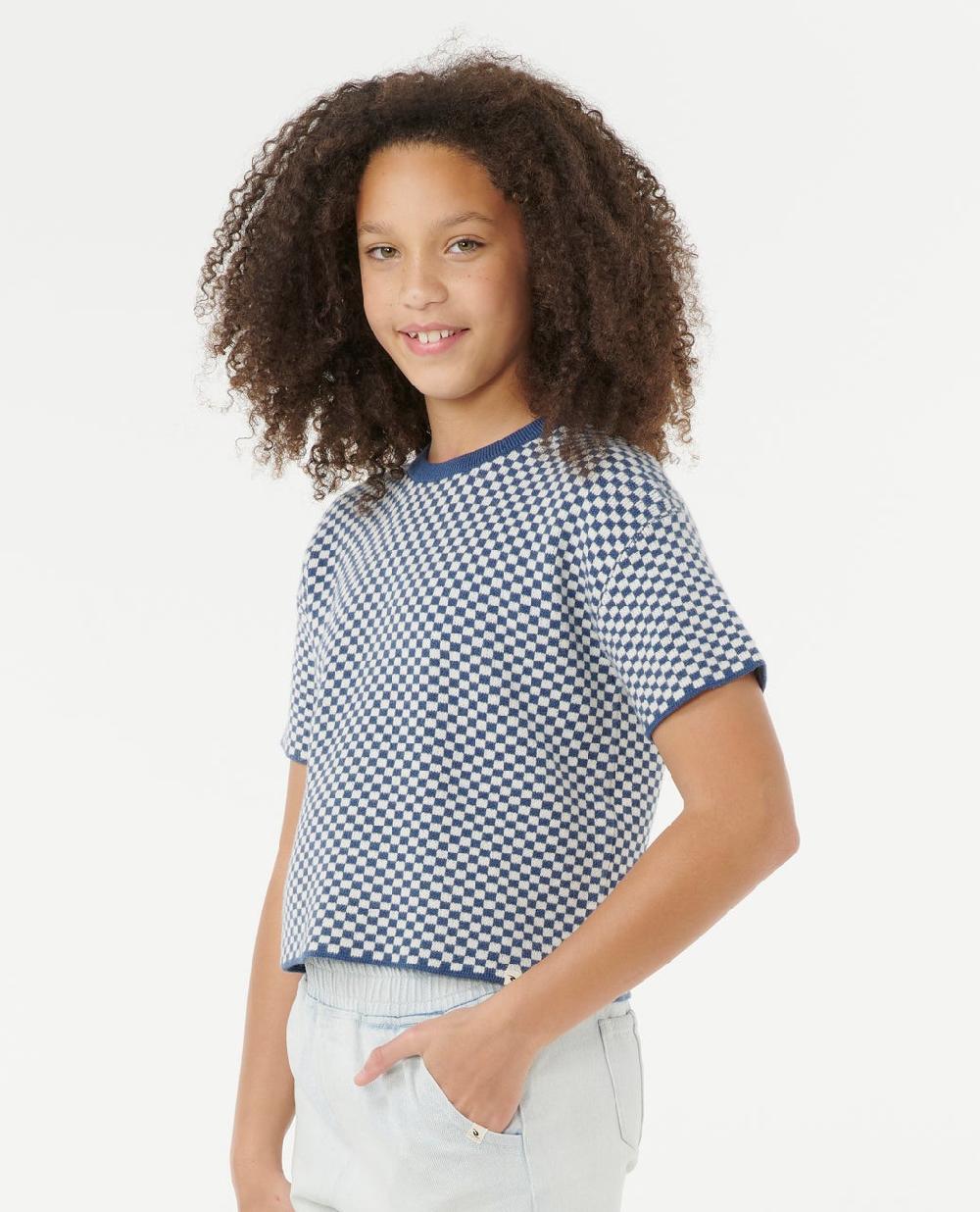 Rip Curl Sunset Knit Gingham Tee - Kids