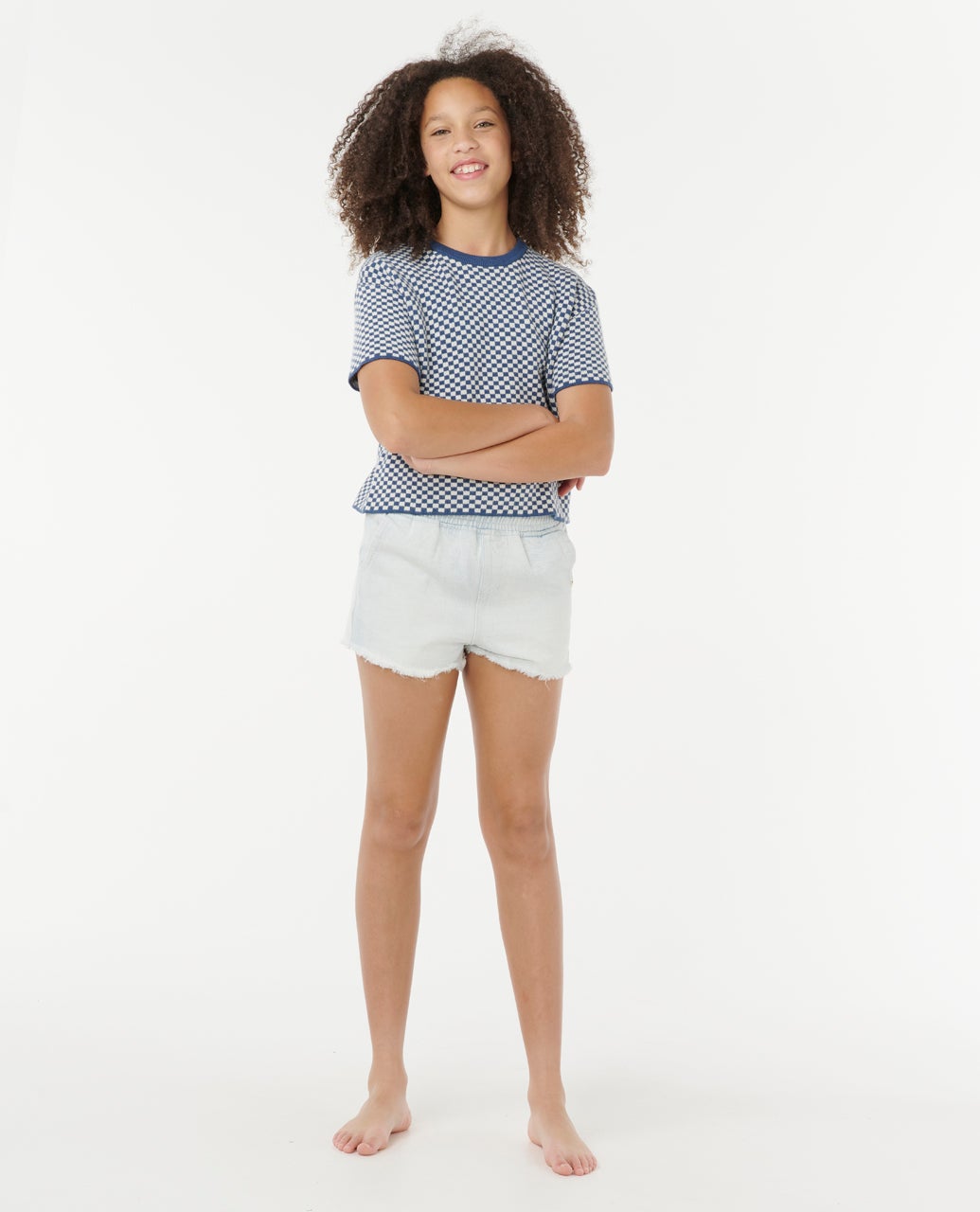 Rip Curl Sunset Knit Gingham Tee - Kids