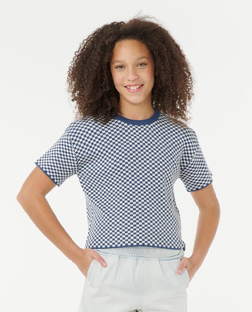 rip curl Sunset Knit Gingham Tee - Kids
