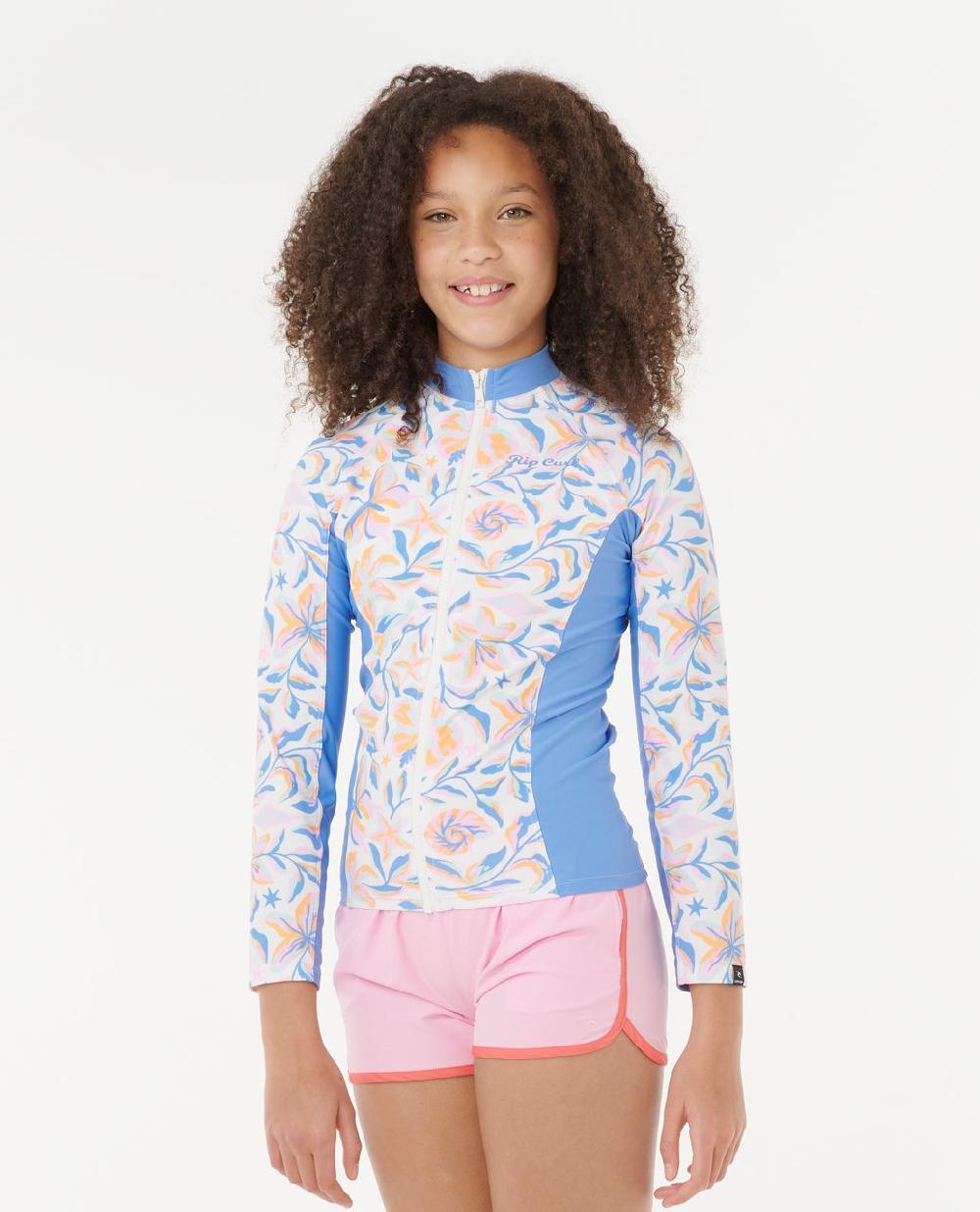 Rip Curl Sunset Sky Zip Through Rash Vest - Kids