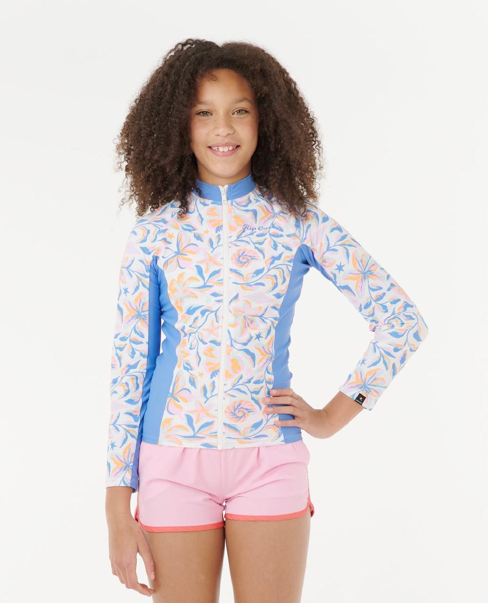 rip curl Sunset Sky Zip Through Rash Vest - Kids