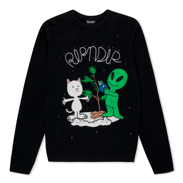 ripndip Alien / Nerm Christmas Light Up Knit Sweater (Black)