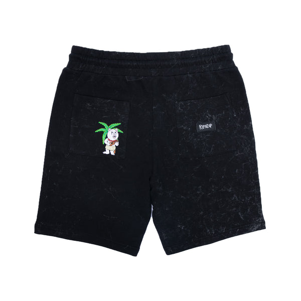 Ripndip Aloha Nermal Sweatshorts (Black Mineral Wash)