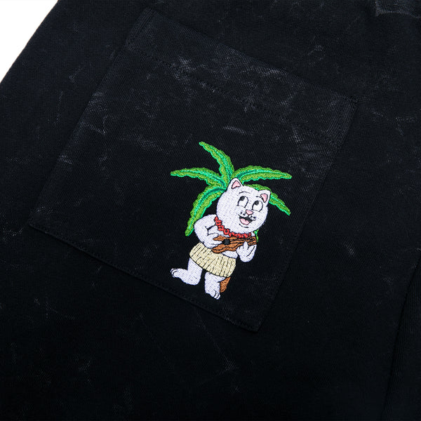 Ripndip Aloha Nermal Sweatshorts (Black Mineral Wash)