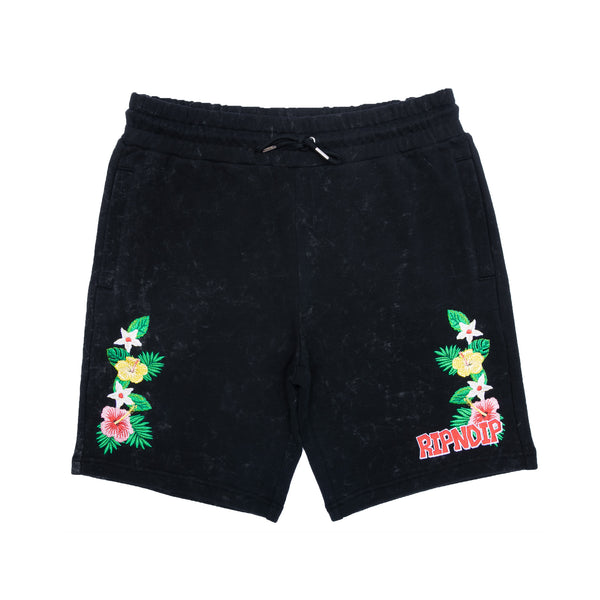 ripndip Aloha Nermal Sweatshorts (Black Mineral Wash)