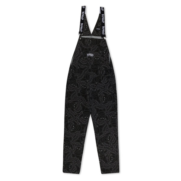 Ripndip Big Pussy Energy Cotton Twill Overalls (Black)