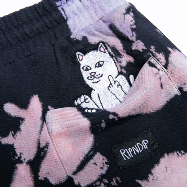 Ripndip Blaze Sweatshorts (Black/Peach/Purple Tie Dye)