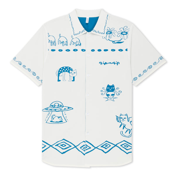 ripndip Blonded Knitted Reversible Button Up (Off White)