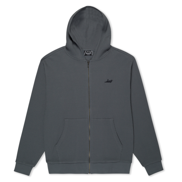 ripndip Castanza Waffle Knit Zip Up Hoodie (Charcoal)
