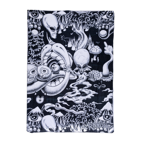 ripndip Dark Twisted Fantasy Fleece Blanket (Black/White)