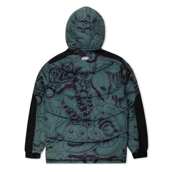 Ripndip Dark Twisted Fantasy Puffer Jacket (Olive/Black)
