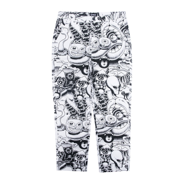 ripndip Dark Twisted Fantasy Twill Pants (Black/White)