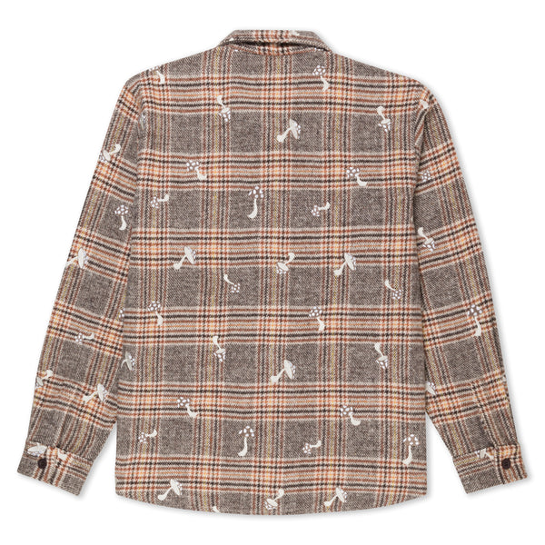 Ripndip Euphoria Button Up Plaid Jacket (Brown Plaid)