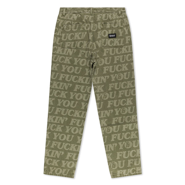 Ripndip F.U.F.F. Washed Denim Pants (Light Olive Denim)