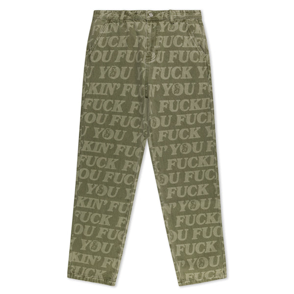 ripndip F.U.F.F. Washed Denim Pants (Light Olive Denim)