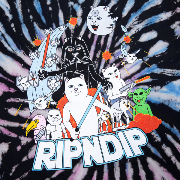 Ripndip Far Far Away Tee (Black/Pink/Blue Spiral Dye)