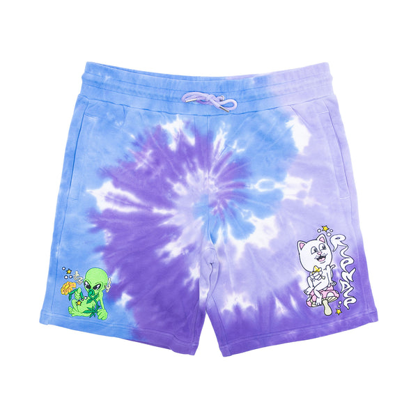 Ripndip Friday Jr Sweatshorts (Purple/Lilac Spiral Dye)