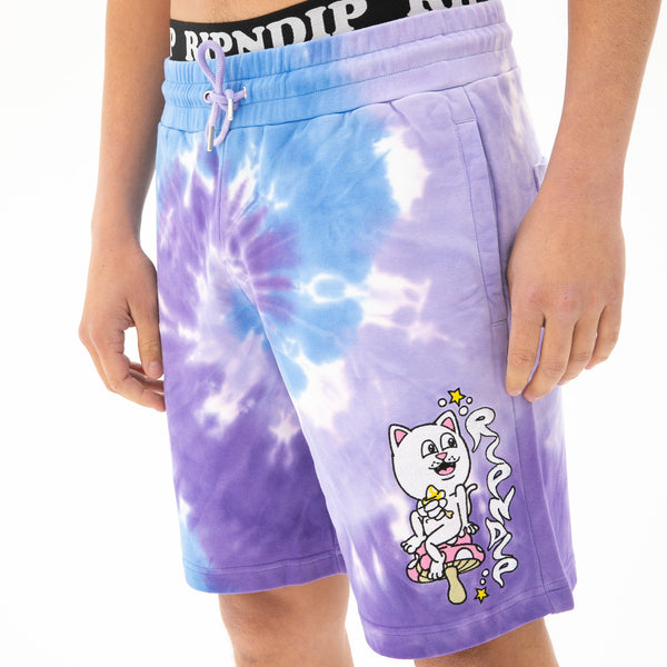 Ripndip Friday Jr Sweatshorts (Purple/Lilac Spiral Dye)